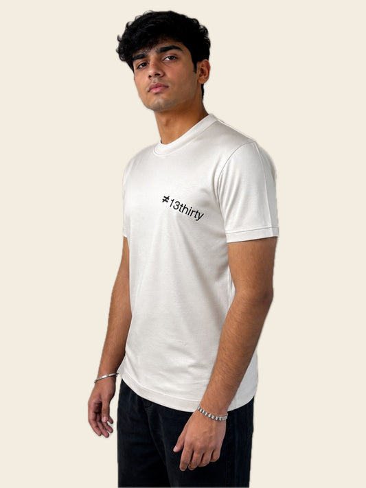 Beige Mark Tee | 100% Mercerised Cotton | 180-200 GSM