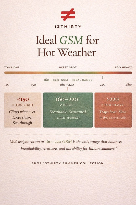 Ideal GSM for hot-weather t-shirts – lightweight breathable cotton | 13thirtystudios