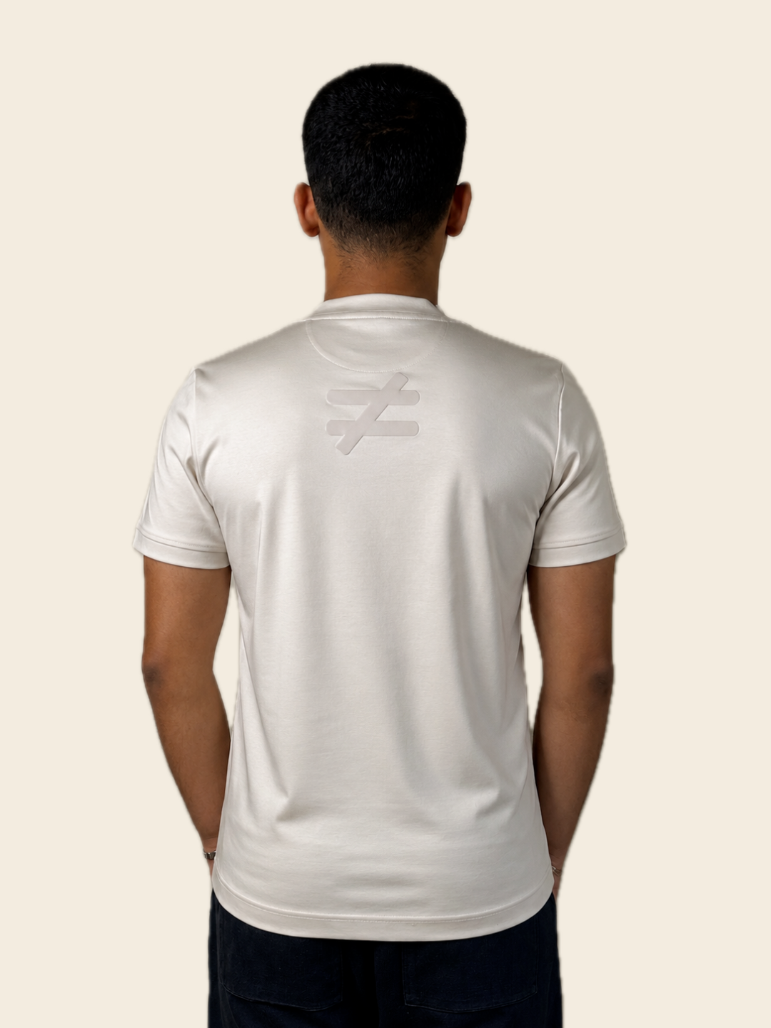 Beige Signal Tee | 100% Mercerised Cotton | 180-200 GSM