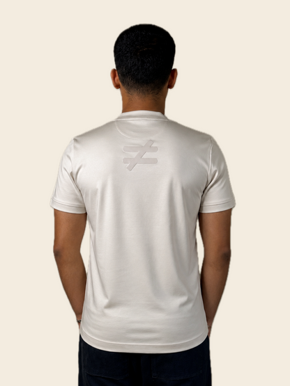 Beige Signal Tee | 100% Mercerised Cotton | 180-200 GSM