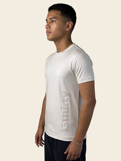 Beige Signal Tee | 100% Mercerised Cotton | 180-200 GSM