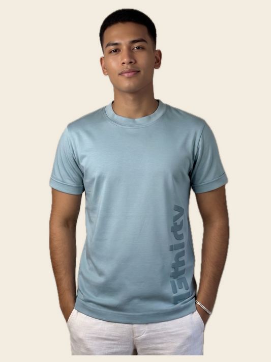 Ice Blue Element Tee  | 100% Mercerised Cotton | 180-200 GSM