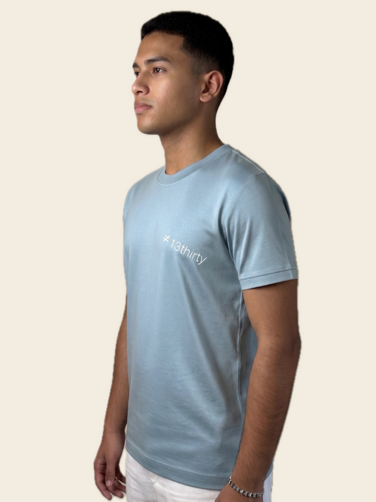 Ice Blue Mark Tee | 100% Mercerised Cotton | 180-200 GSM