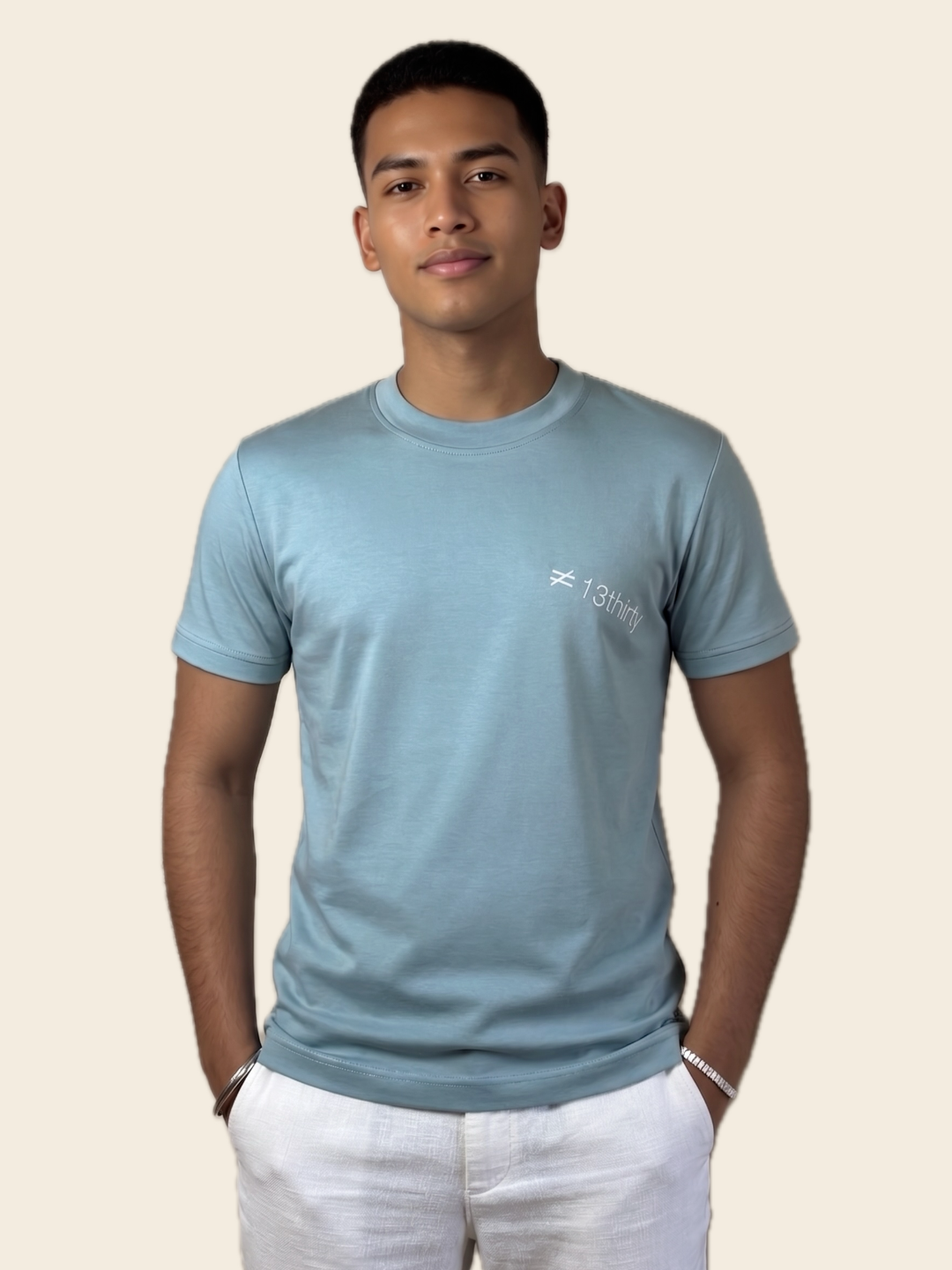 Ice Blue Mark Tee | 100% Mercerised Cotton | 180-200 GSM