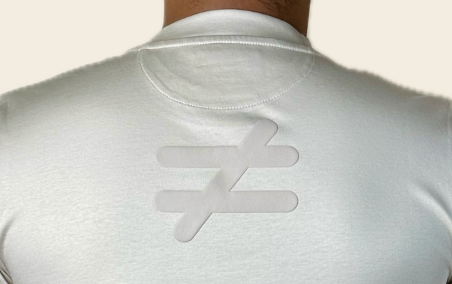 Beige Signal Tee alternate back - 13THIRTY premium cotton tee Indian sizing