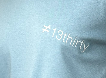 Ice Blue Tee alternate side - 13THIRTY premium cotton tee Indian sizing