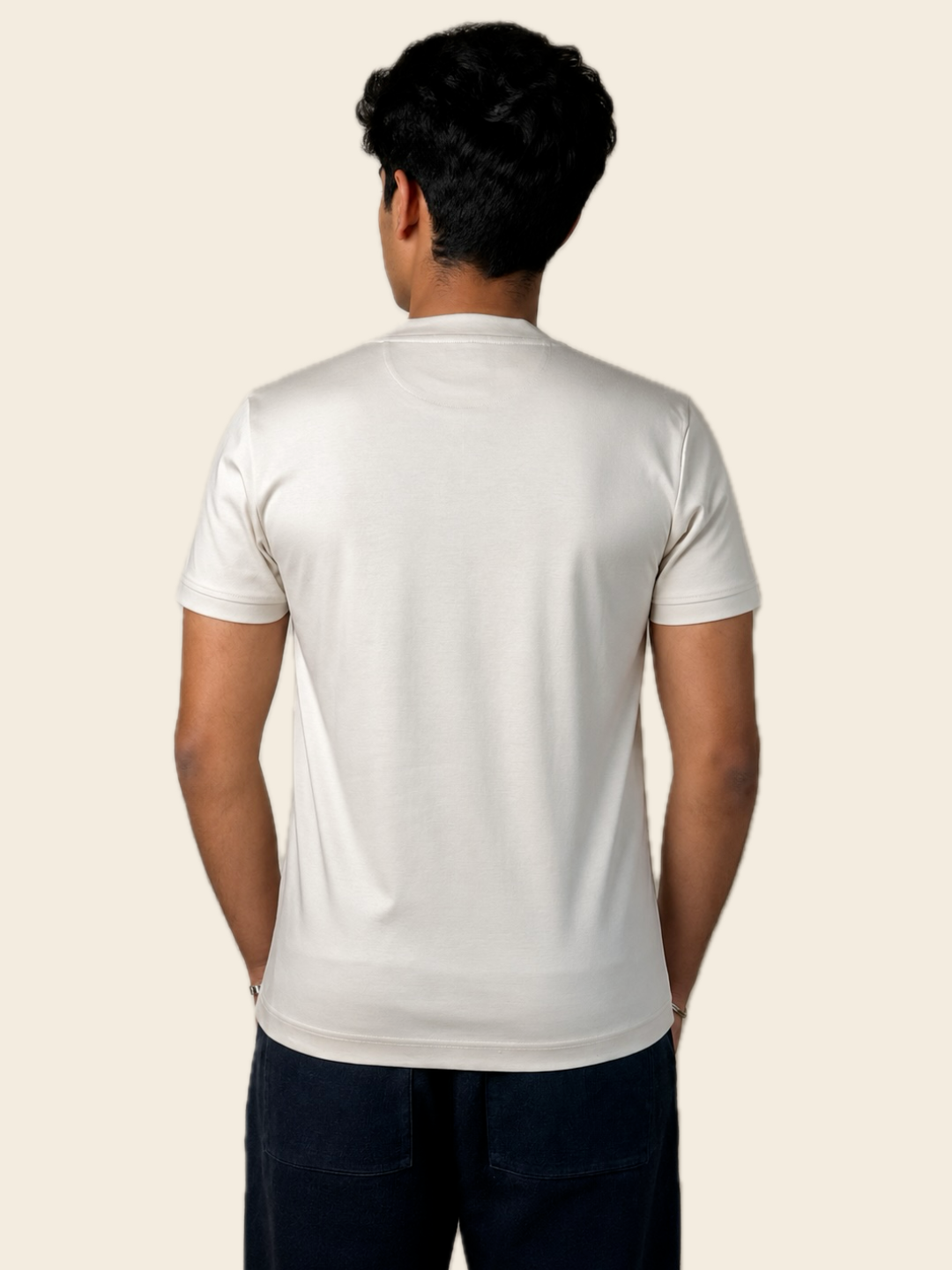 Beige Mark Tee | 100% Mercerised Cotton | 180-200 GSM