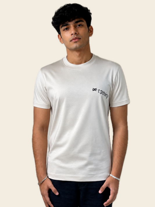Beige Mark Tee | 100% Mercerised Cotton | 180-200 GSM