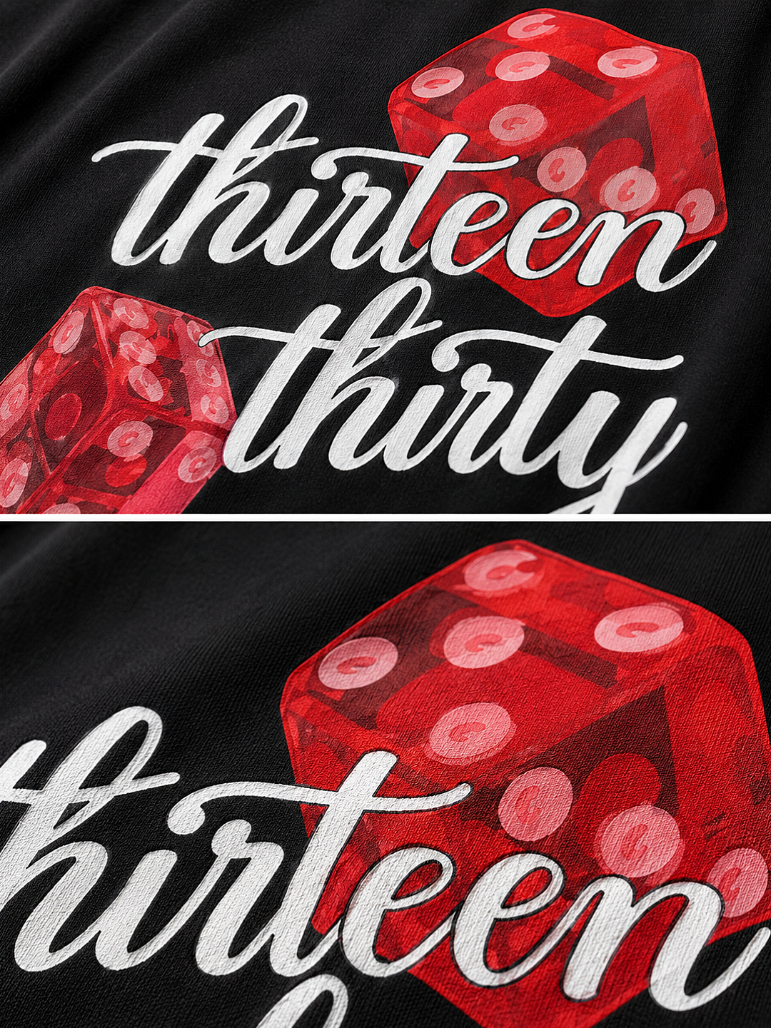 Black dice graphic t-shirt Roll Different by 13THIRTY Studios, 100% cotton, view 5