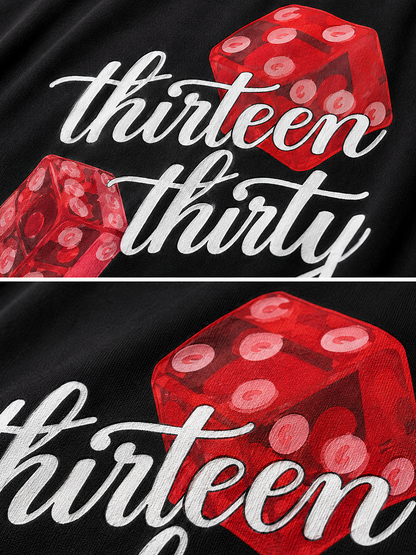 Black dice graphic t-shirt Roll Different by 13THIRTY Studios, 100% cotton, view 5
