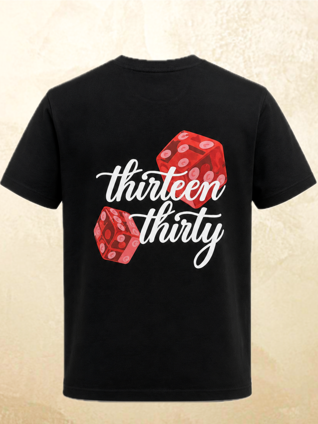 Black dice graphic t-shirt Roll Different by 13THIRTY Studios, 100% cotton, view 6
