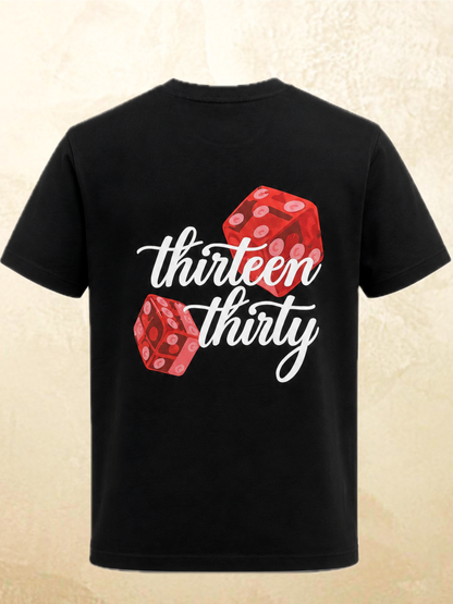 Black dice graphic t-shirt Roll Different by 13THIRTY Studios, 100% cotton, view 6