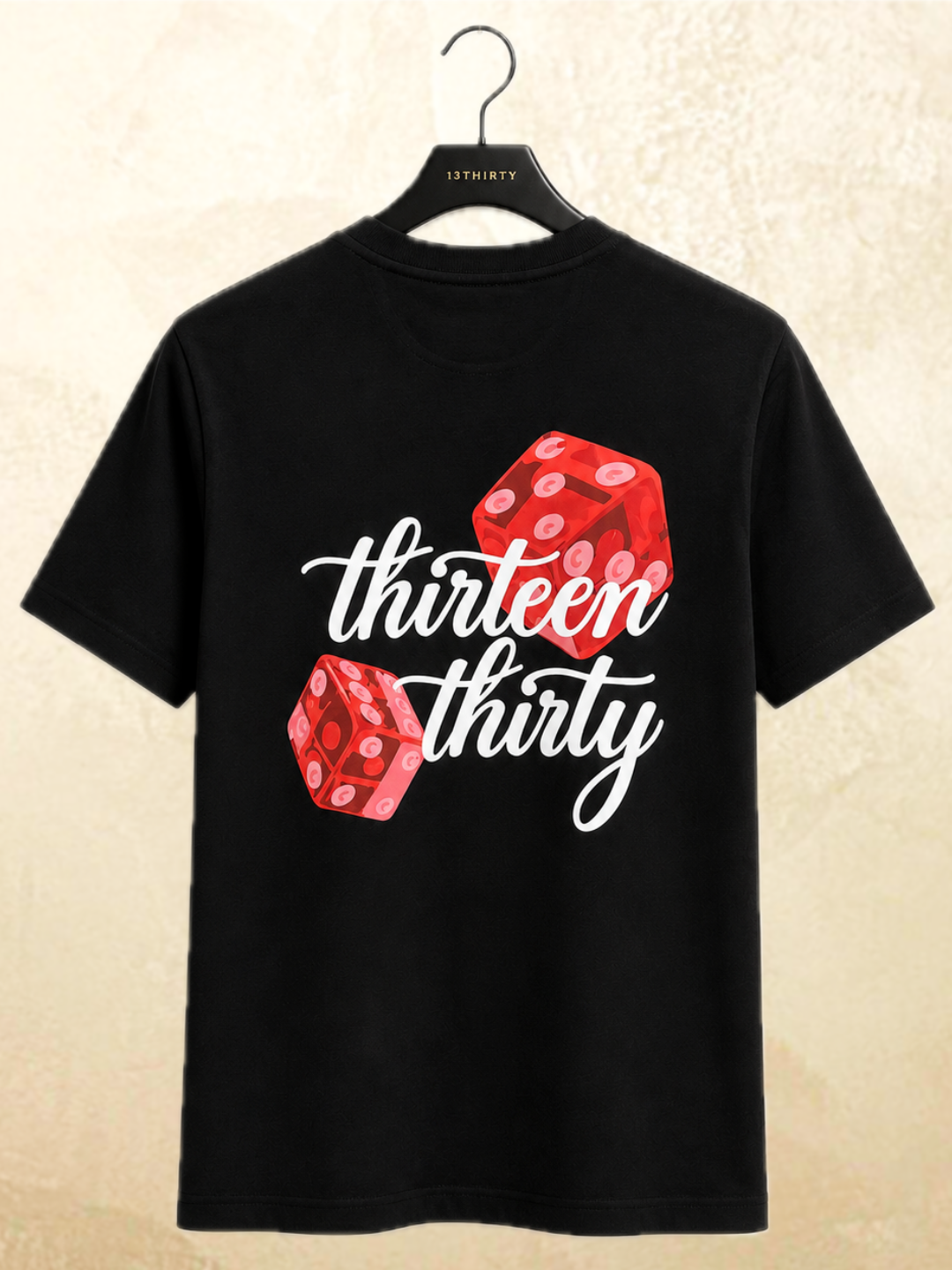 Black dice graphic t-shirt Roll Different by 13THIRTY Studios, 100% cotton, view 8