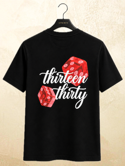 Black dice graphic t-shirt Roll Different by 13THIRTY Studios, 100% cotton, view 8