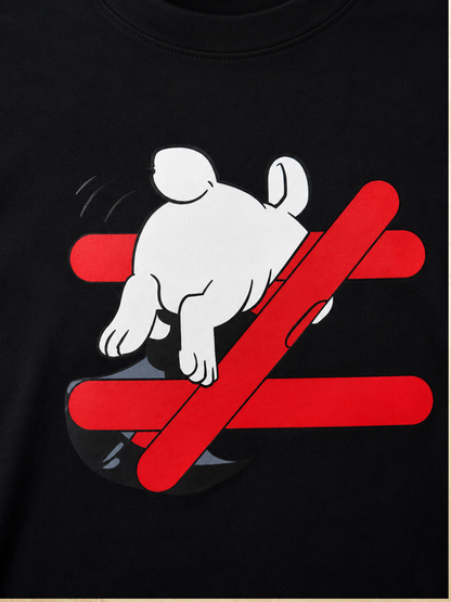 Black rabbit graphic t-shirt Wrong Way Is My Way by 13THIRTY Studios, 100% cotton, view 5