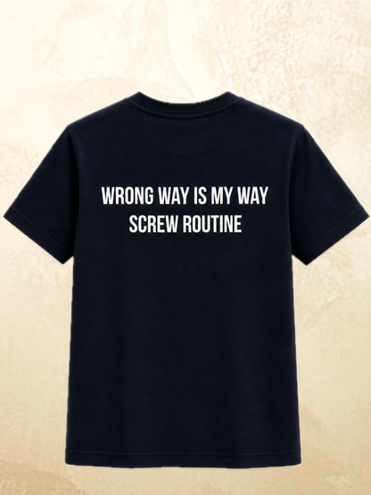 Black rabbit graphic t-shirt Wrong Way Is My Way by 13THIRTY Studios, 100% cotton, view 7