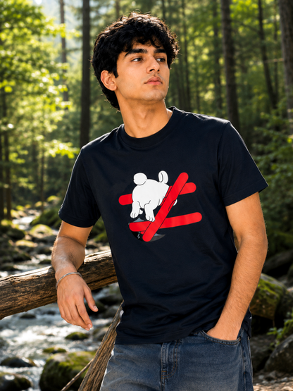 Black rabbit graphic t-shirt Wrong Way Is My Way by 13THIRTY Studios, 100% cotton, view 8