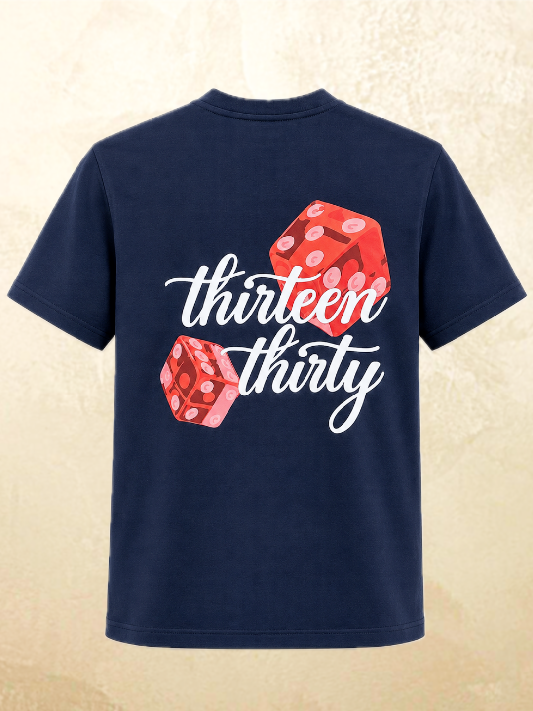 Navy dice graphic t-shirt Roll Different by 13THIRTY Studios, 100% cotton, view 5