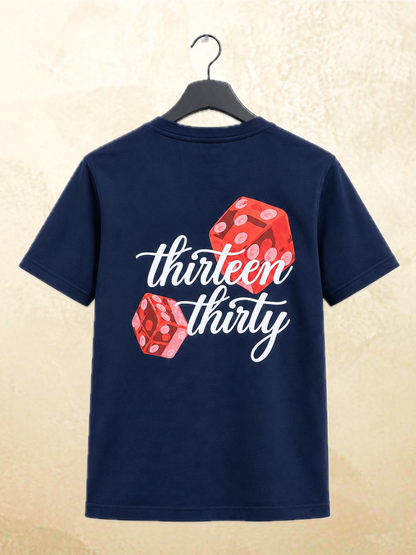 Navy dice graphic t-shirt Roll Different by 13THIRTY Studios, 100% cotton, view 7