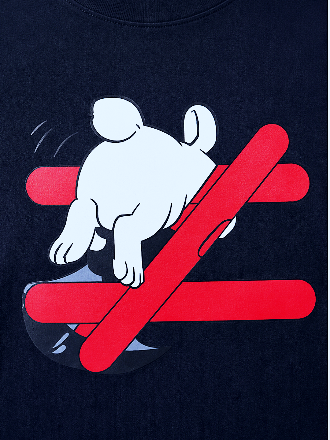 Navy rabbit graphic t-shirt Wrong Way Is My Way by 13THIRTY Studios, 100% cotton, view 5