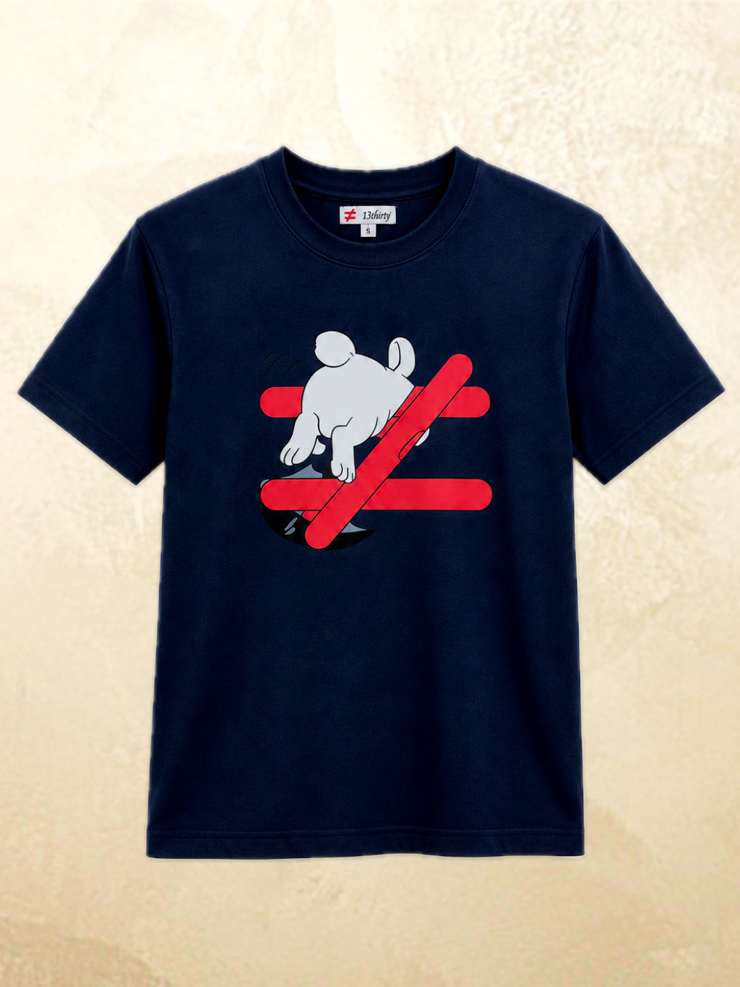 Navy rabbit graphic t-shirt Wrong Way Is My Way by 13THIRTY Studios, 100% cotton, view 6