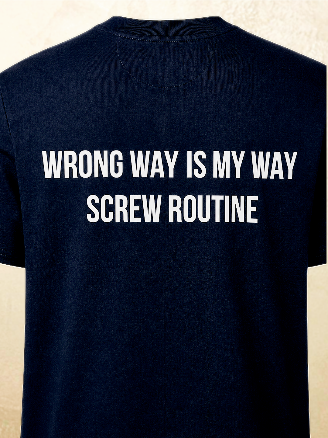 Navy rabbit graphic t-shirt Wrong Way Is My Way by 13THIRTY Studios, 100% cotton, view 7
