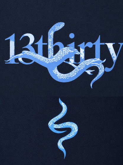 Navy snake graphic t-shirt The Unbothered by 13THIRTY Studios, 100% cotton, view 4