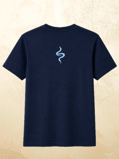 Navy snake graphic t-shirt The Unbothered by 13THIRTY Studios, 100% cotton, view 6