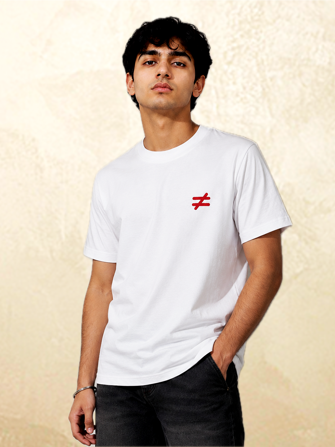 White dice graphic t-shirt Roll Different by 13THIRTY Studios, 100% cotton, view 2