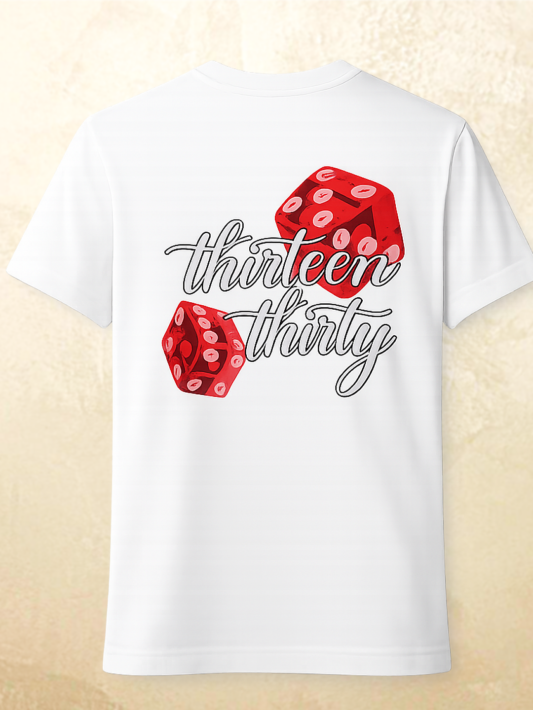 White dice graphic t-shirt Roll Different by 13THIRTY Studios, 100% cotton, view 6