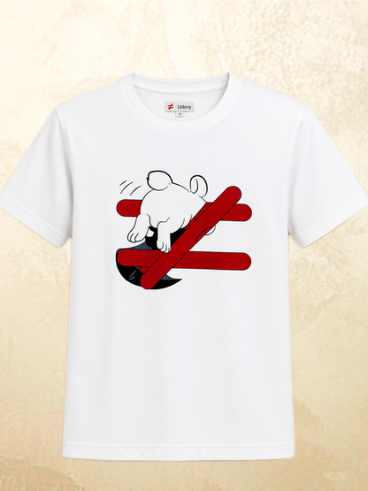 White rabbit graphic t-shirt Wrong Way Is My Way by 13THIRTY Studios, 100% cotton, view 6