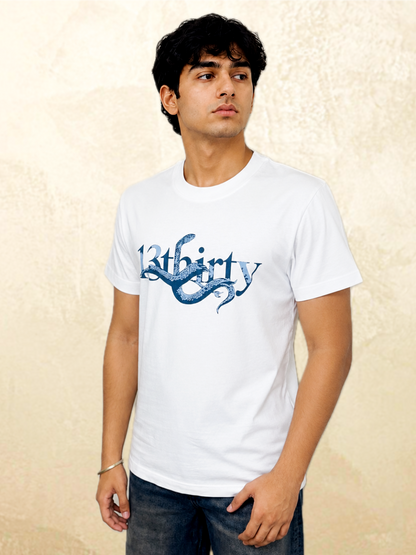 White snake graphic t-shirt The Unbothered by 13THIRTY Studios, 100% cotton, view 2