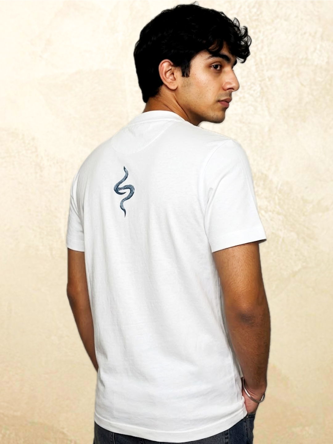 White snake graphic t-shirt The Unbothered by 13THIRTY Studios, 100% cotton, view 3